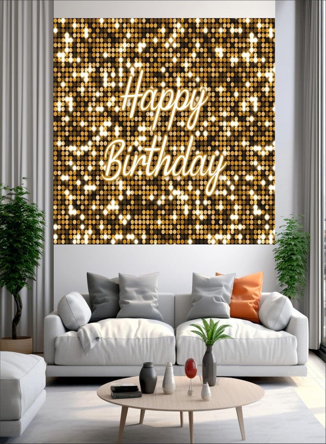 Party Baazaar Golden Birthday Backdrop 5x4 Ft | Backdrops for Decoration | Birthday Decoration Backdrop | Banner for Kids Theme Party - Image 2